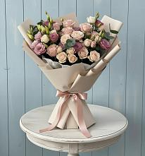 Букет цветов из:  Розы и Лизиантусы #REPLACE_PRED# Тарко-Сале