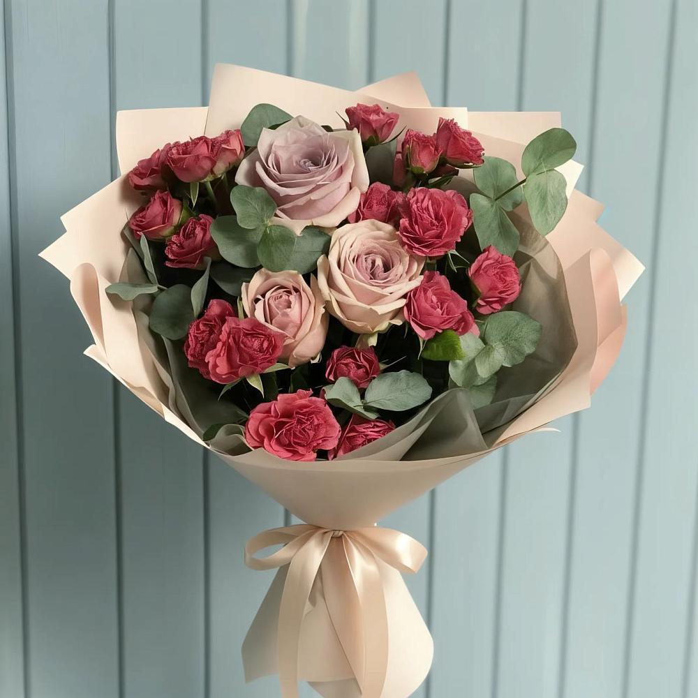 Букет цветов из: Гвоздики и Розы в Тарко-Сале