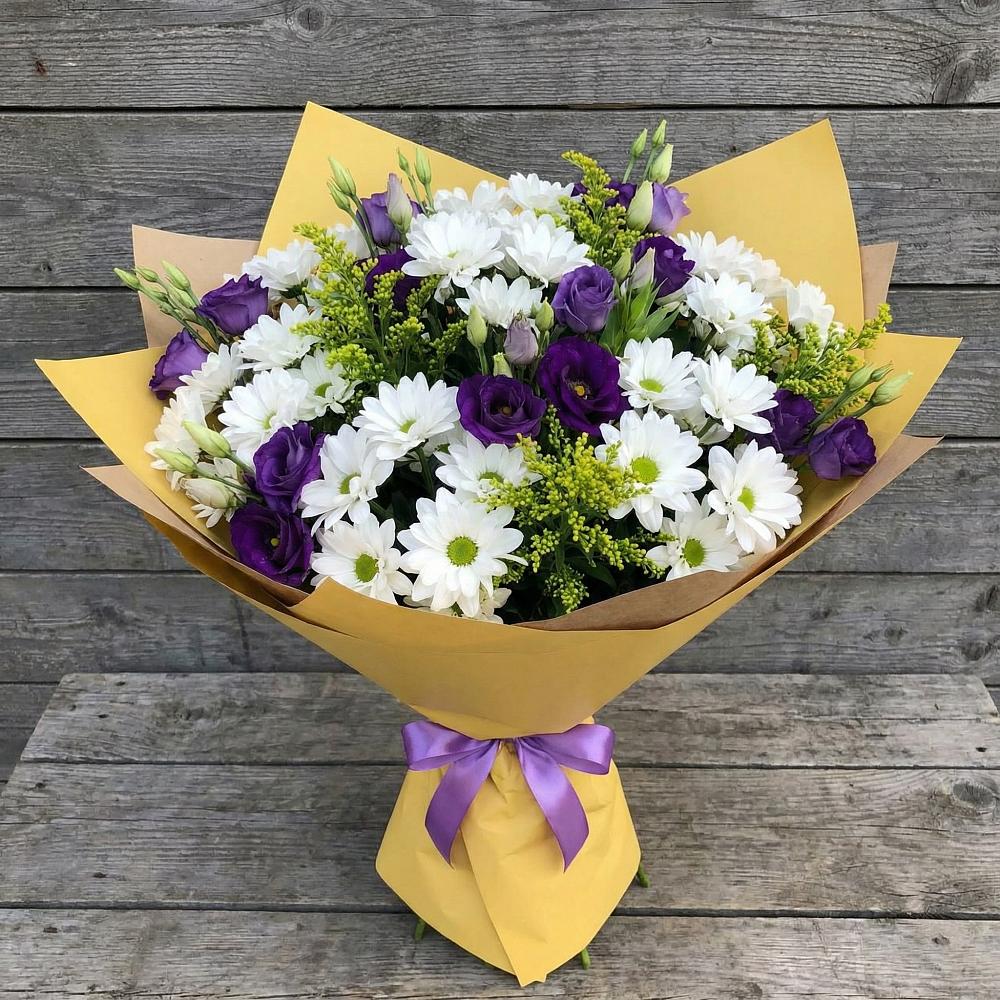 Букет цветов из: Ирисы, Хризантемы и Ромашки в Тарко-Сале
