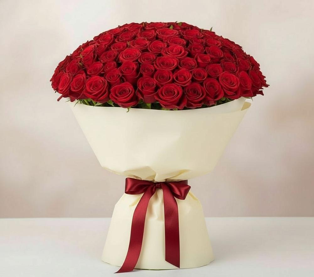 Букет 101 Красная роза Милано в Тарко-Сале