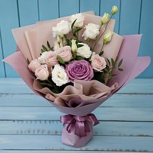 Букет цветов из:  Розы и Лизиантусы #REPLACE_PRED# Тарко-Сале
