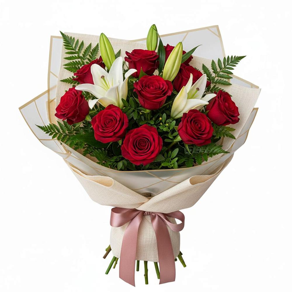 Букет цветов из: Лилии и Розы в Тарко-Сале