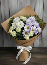 Букет цветов из:  Хризантемы и Розы в Тарко-Сале