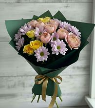 Букет цветов из:  Хризантемы и Розы в Тарко-Сале