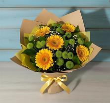 Букет цветов из:  Герберы и Хризантемы в Тарко-Сале