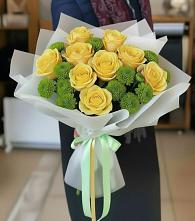 Букет цветов из:  Хризантемы и Розы #REPLACE_PRED# Тарко-Сале