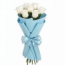 Букет 7 белых роз Проуд в Тарко-Сале