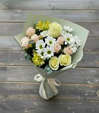 Букет цветов из:  Альстромерии, Розы и Хризантемы #REPLACE_PRED# Тарко-Сале