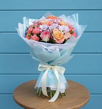 Букет цветов из:  Хризантемы и Розы в Тарко-Сале