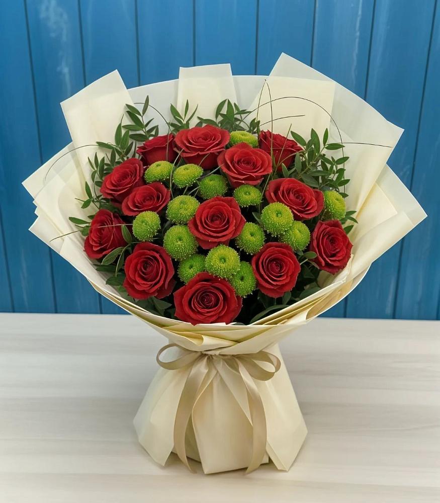 Букет цветов из: Розы и Хризантемы в Тарко-Сале